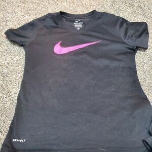 Nike Kids Black and Pink Dri-FIT Shirt